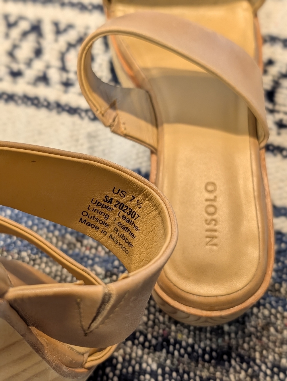 Nisolo All Day Ellie Clogs – Tan Leather Platform Sandals – Size 7.5 - Picture 5 of 11
